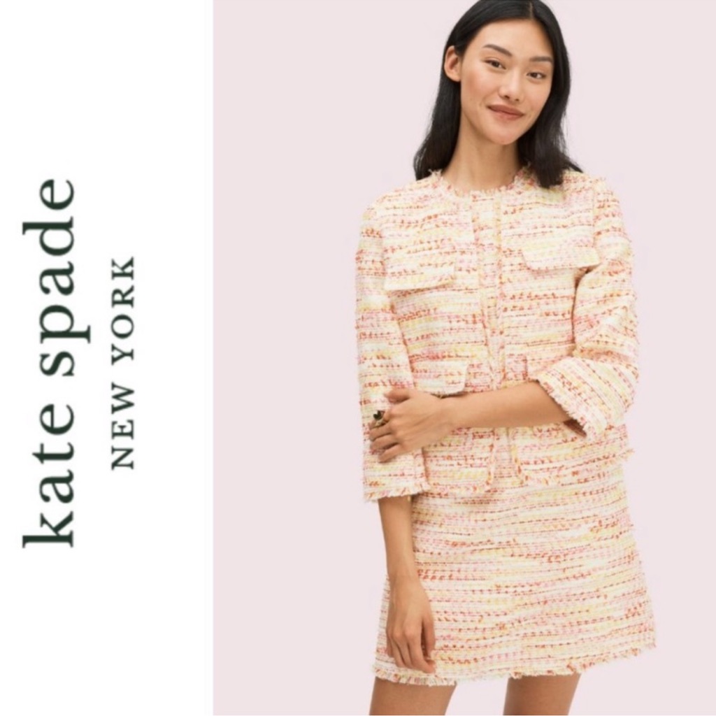 Nwt Kate Spade New York Multi Tweed Jacket 8